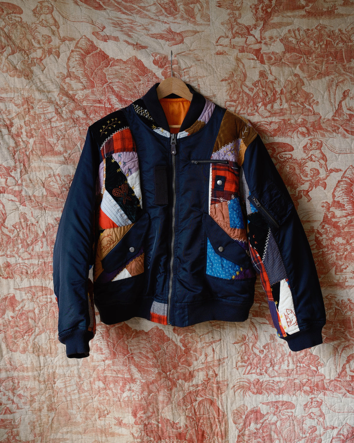 Quilt bomber jacket Black