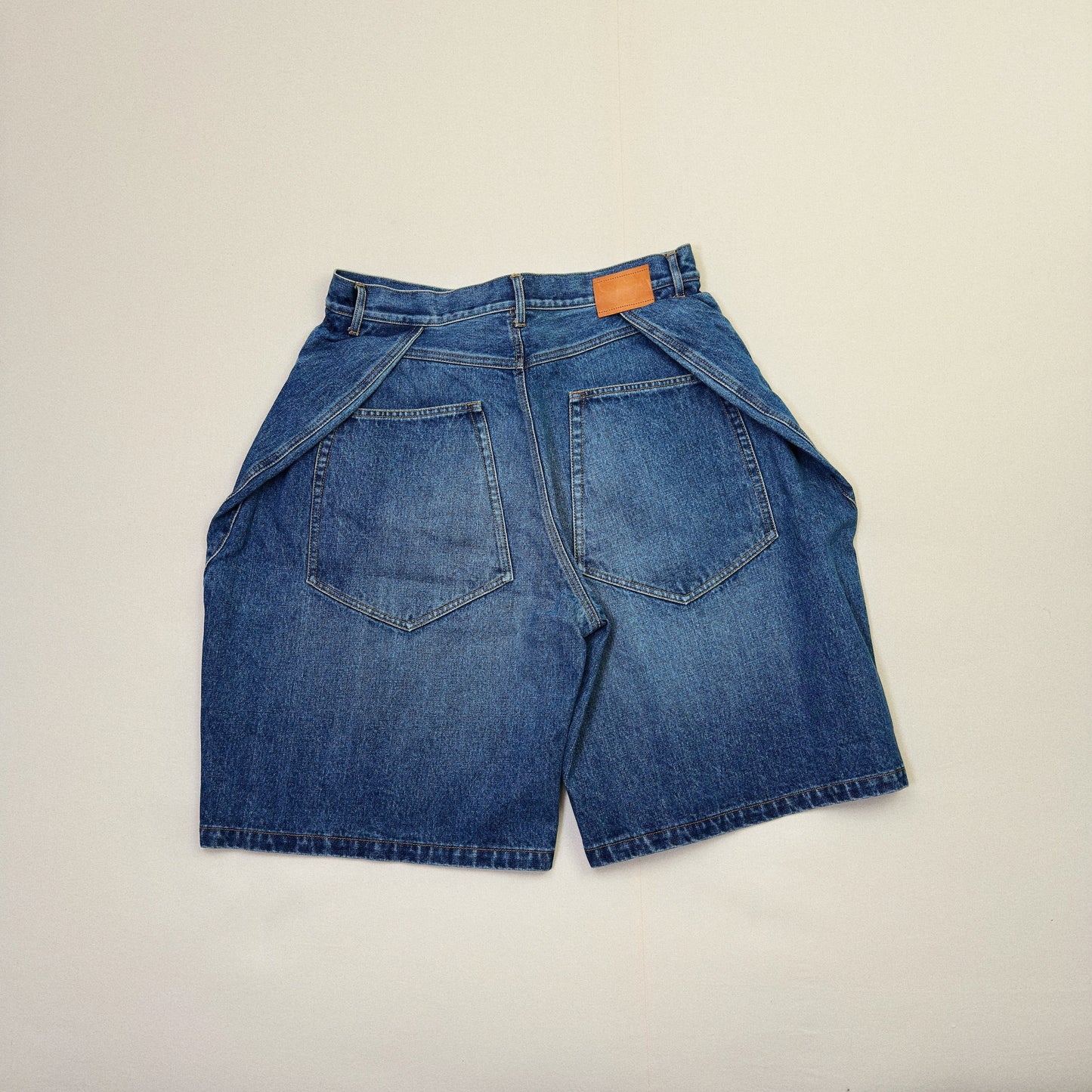 3D Cutting Half Denim Pants 　Indigo