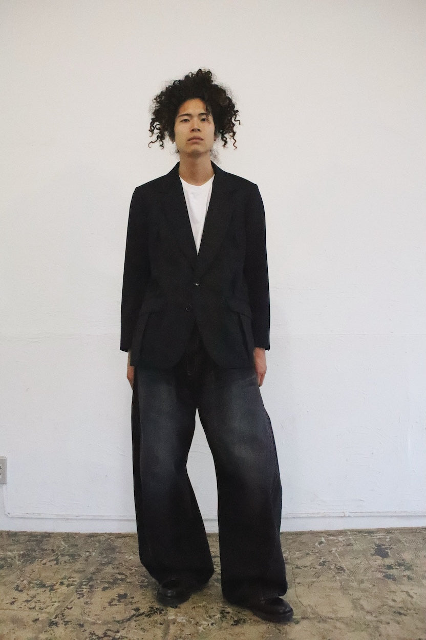 Tuck-detail blazer Black