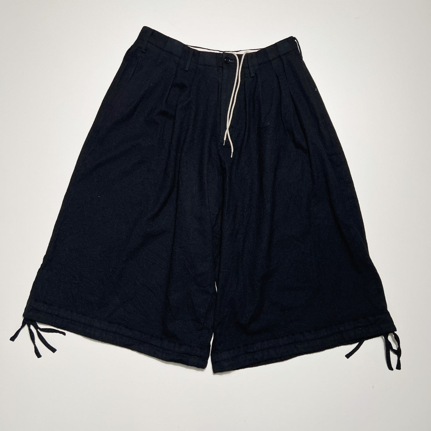 Washed wool balloon pants Black