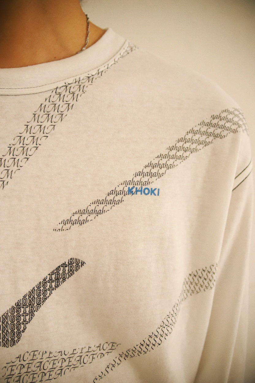 Printed long-sleeve T-shirt White