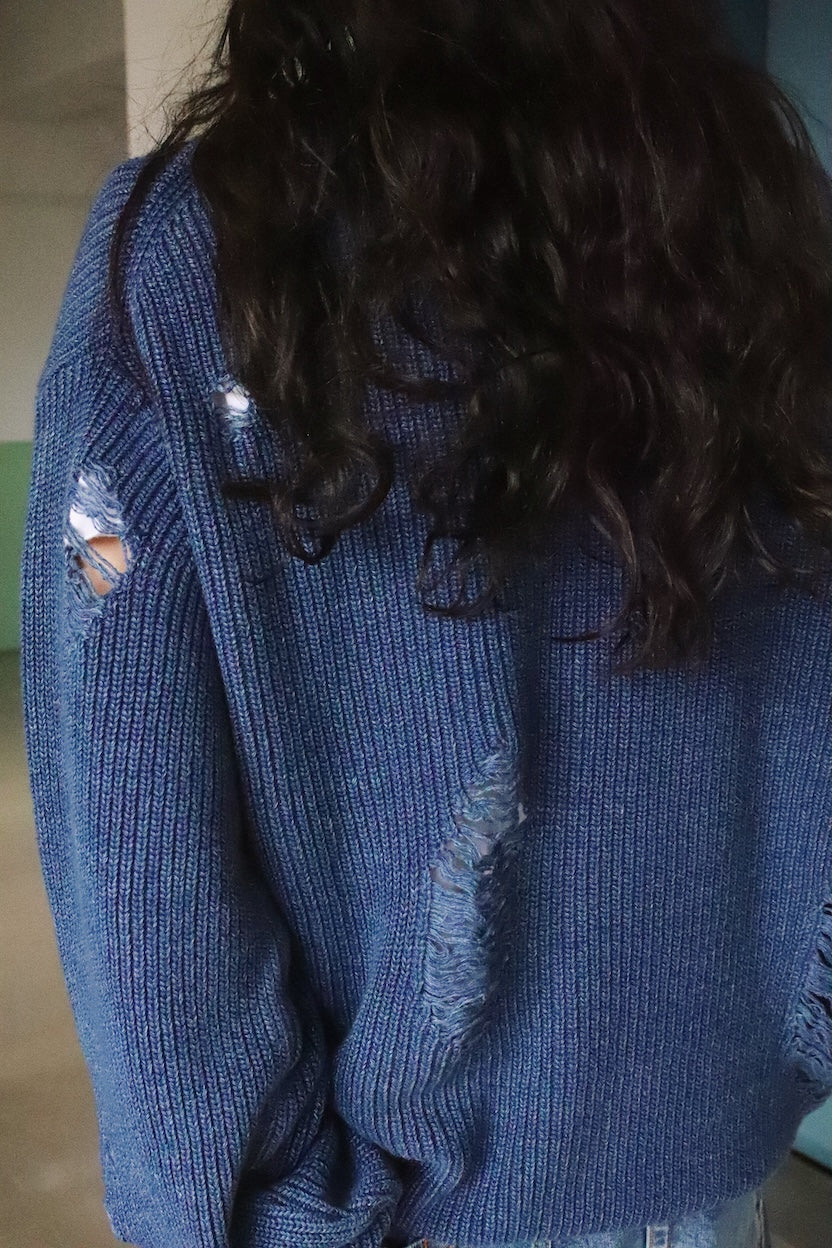 Indigo pullover knit Light Indigo