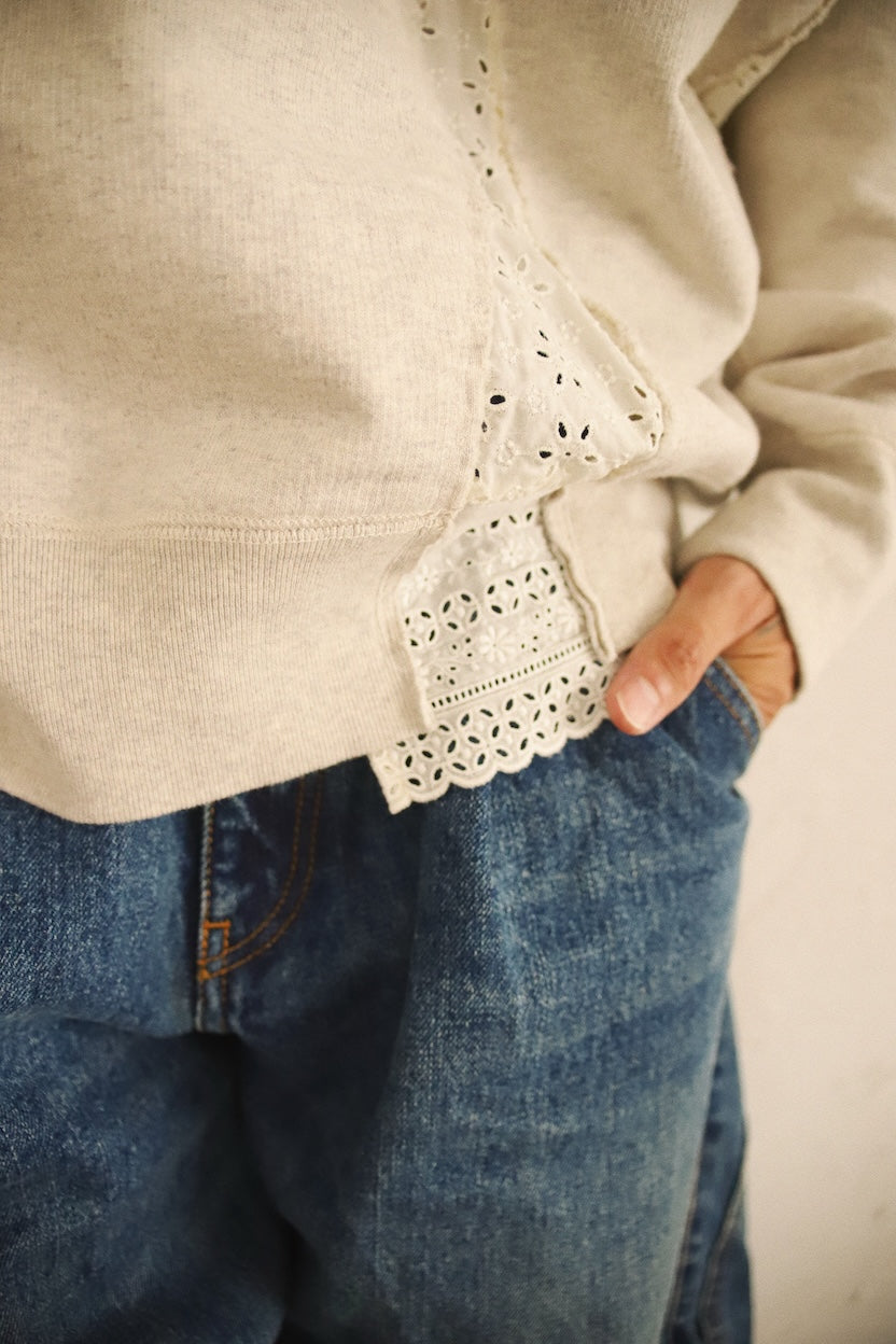 Asymmetric sweat shirt Oatmeal