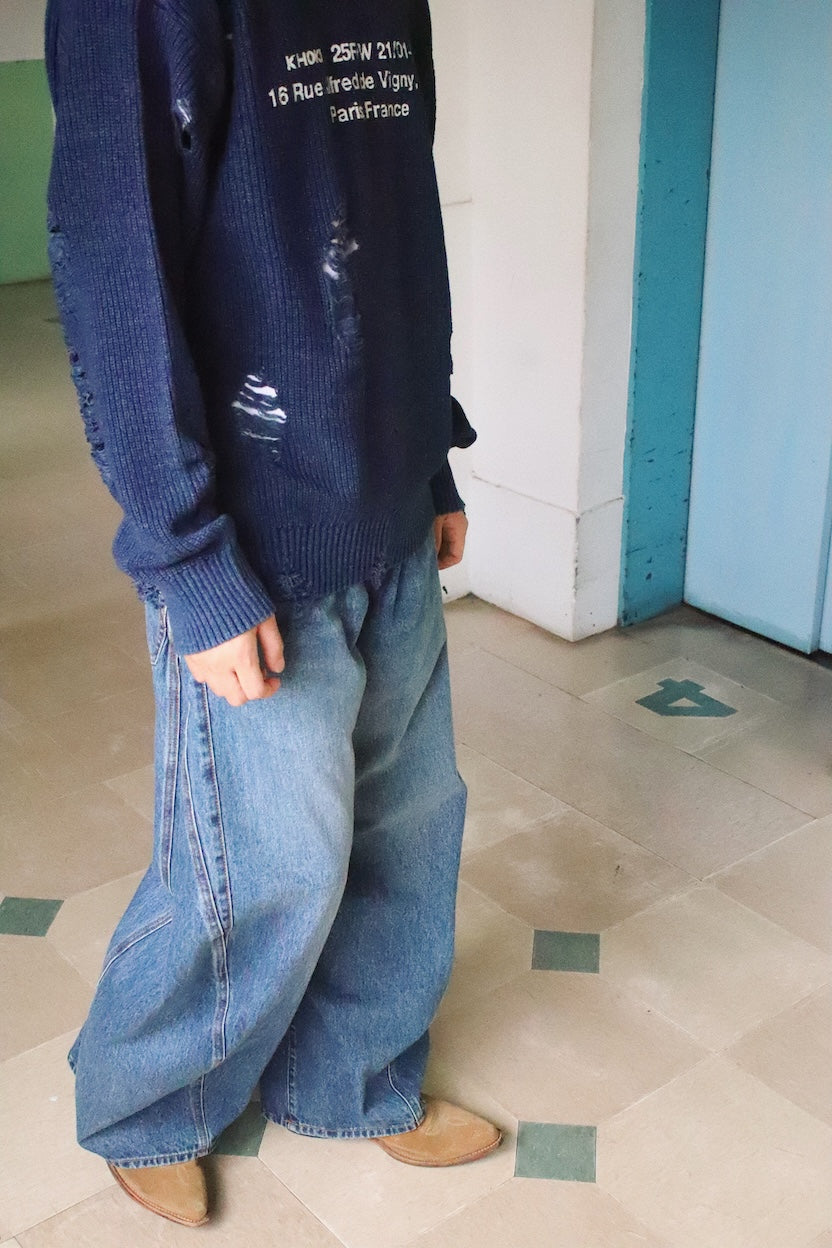 Indigo pullover knit Indigo