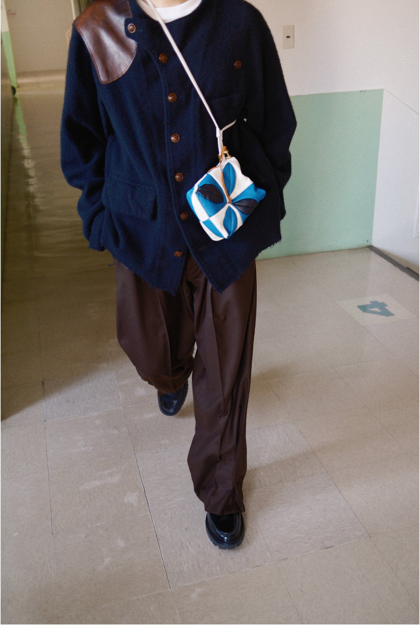 Tuck Pleats pants Brown