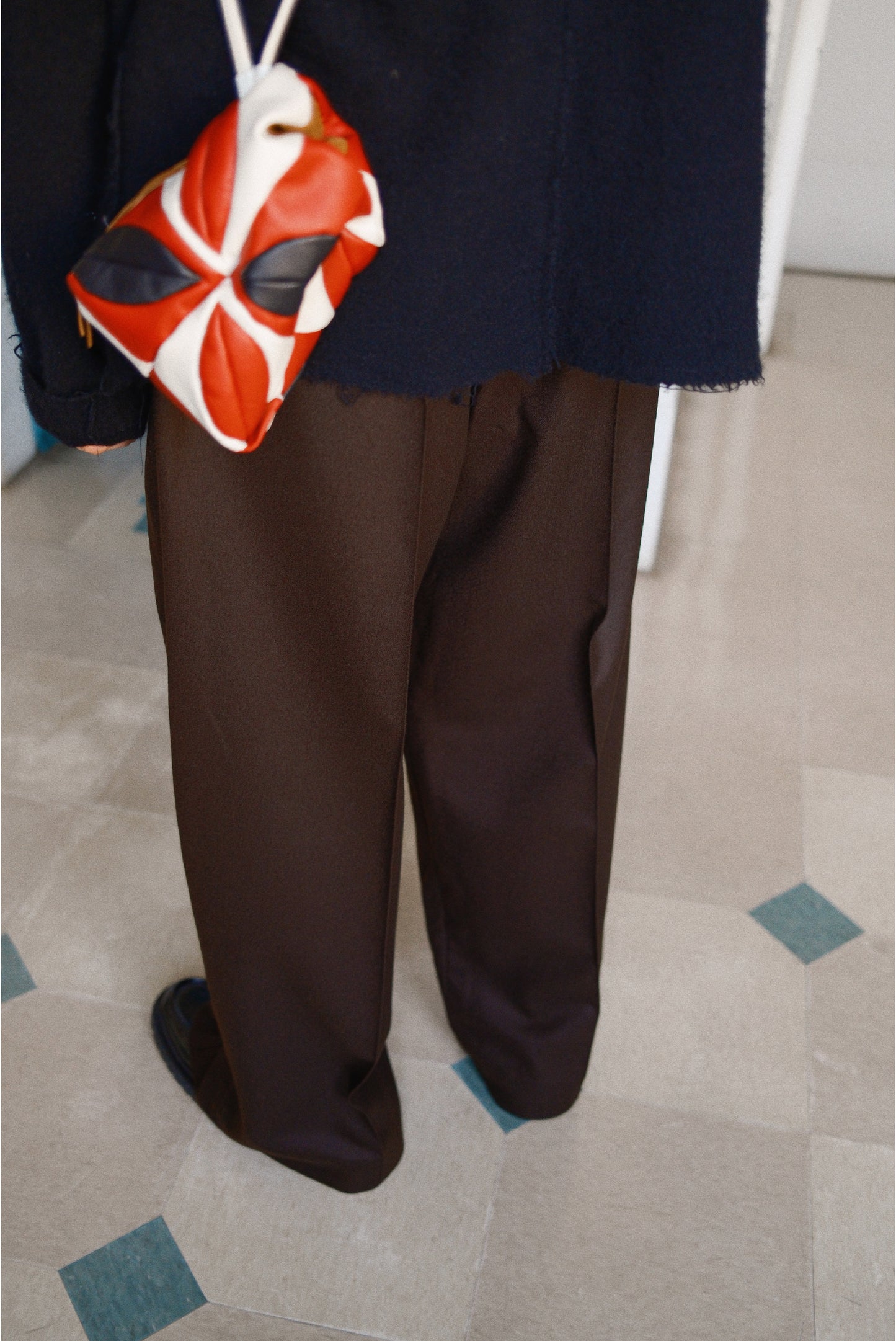 Hand-Patchwork Leather Bag Red