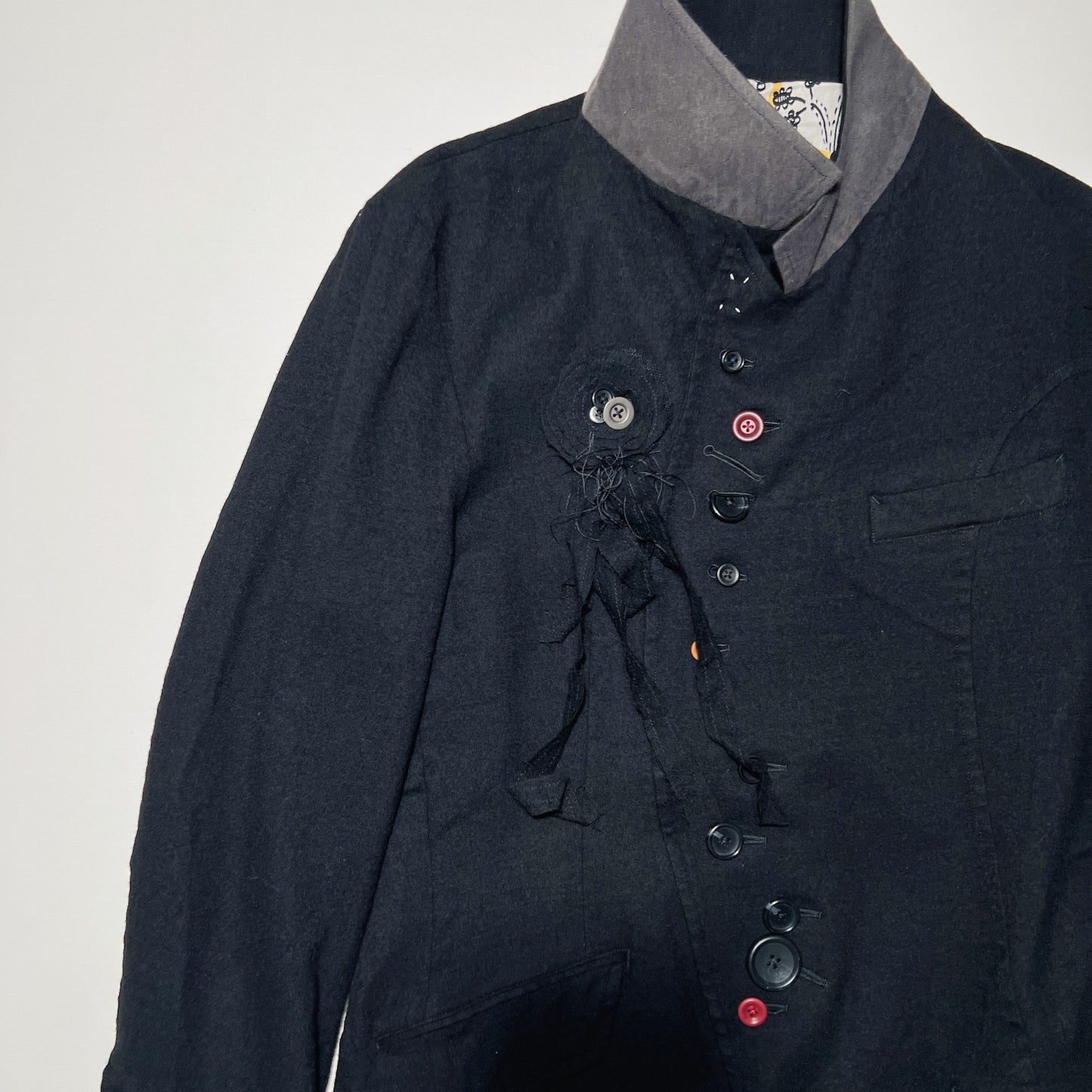 Washed wool jacket Black