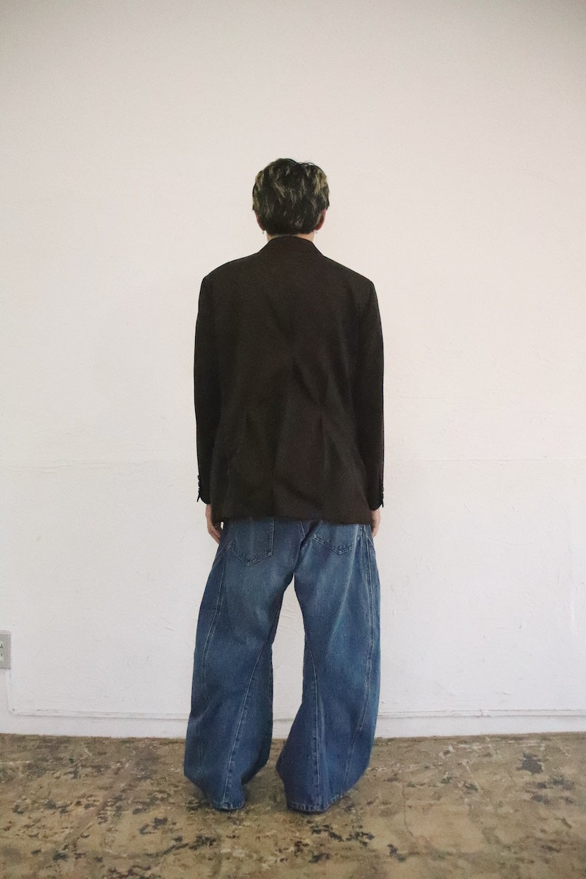 Tuck-detail blazer Brown