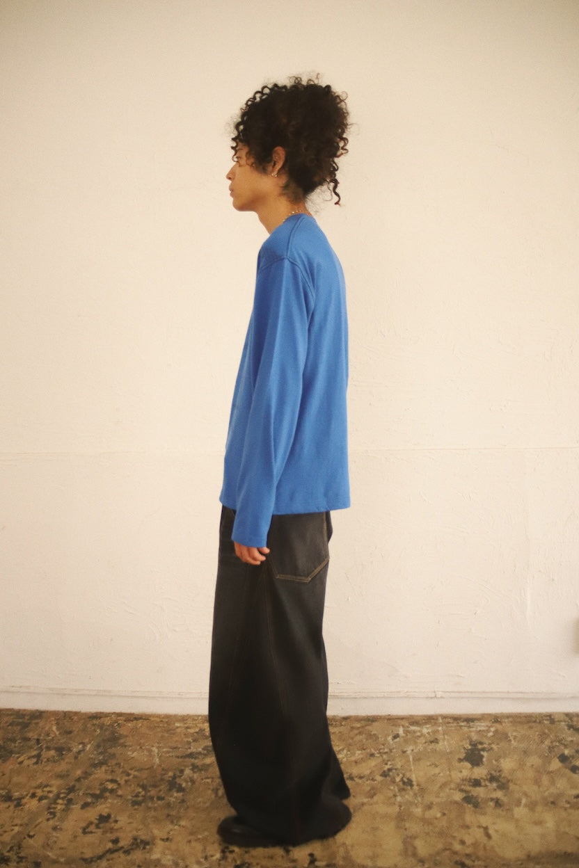 Printed long-sleeve T-shirt Blue