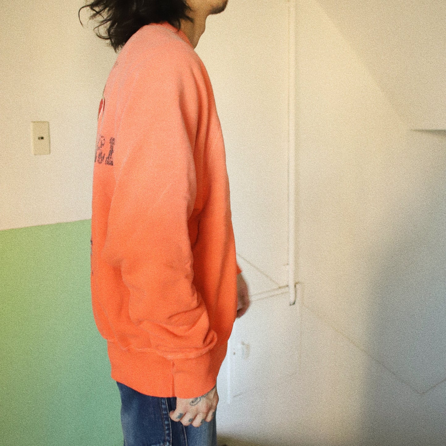 Vintage finished sweatshirt Orange