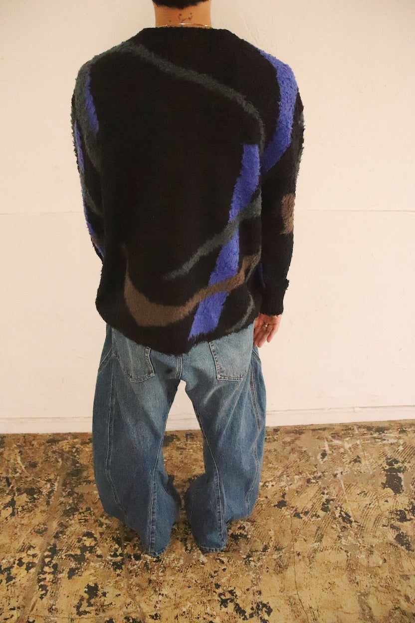 Jacquard-design knit Black