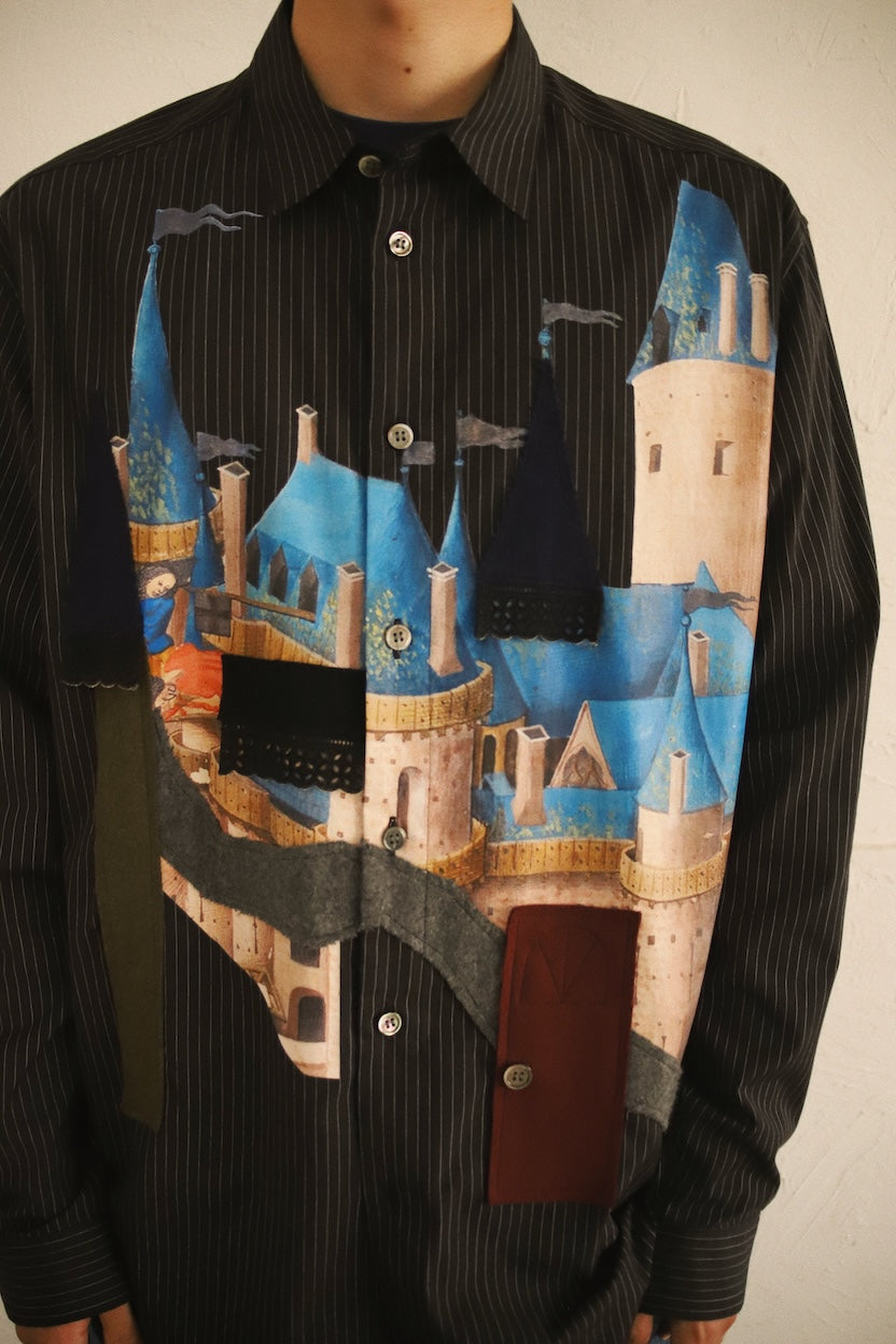 Appliqué-detail shirt Black