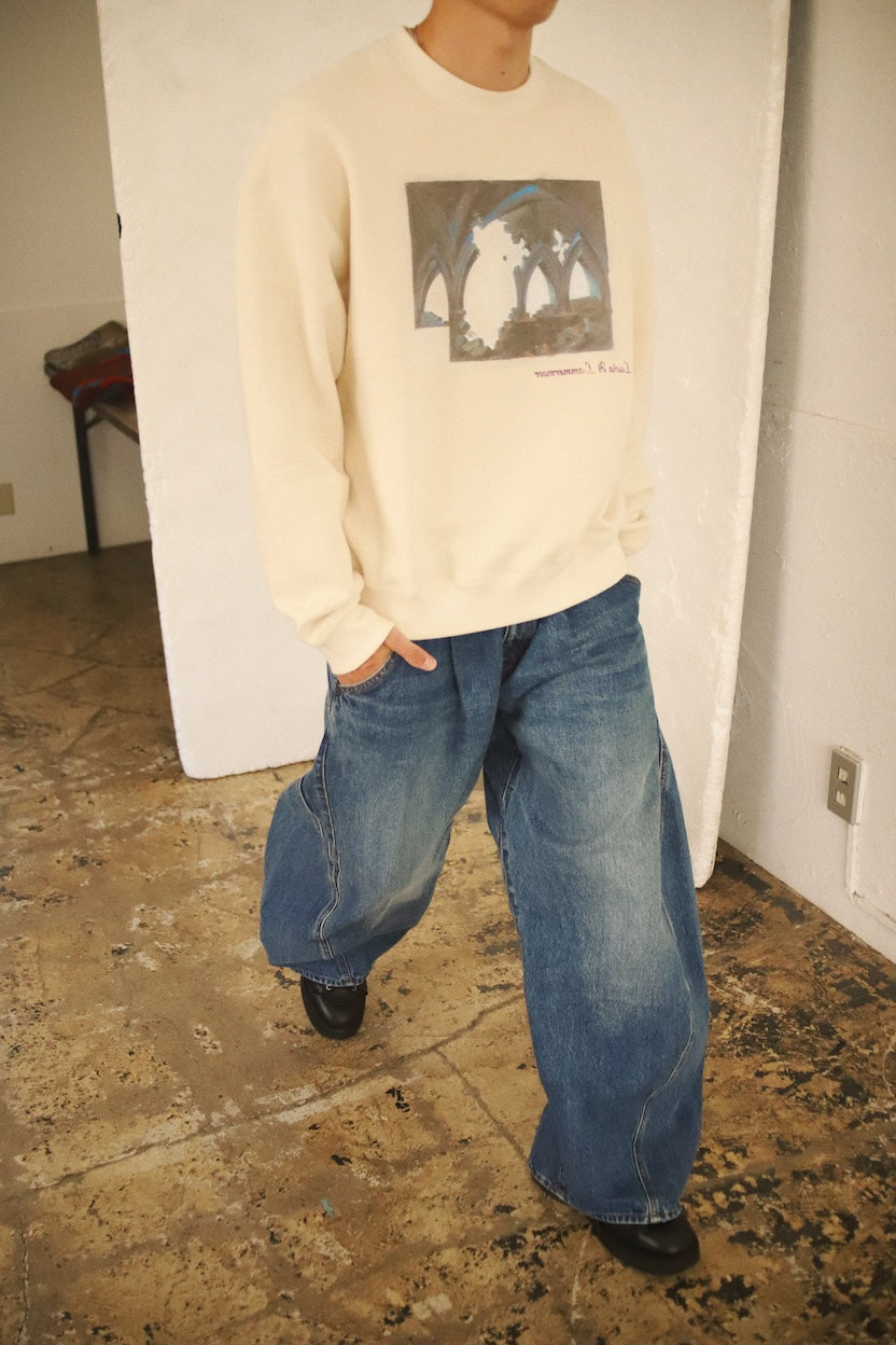 Printed sweat shirt Oatmeal