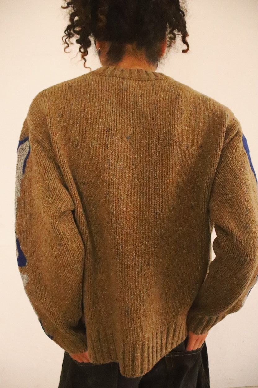 Needle punched knit Brown