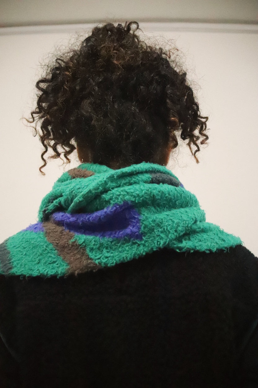 Jacquard-design muﬄer Green