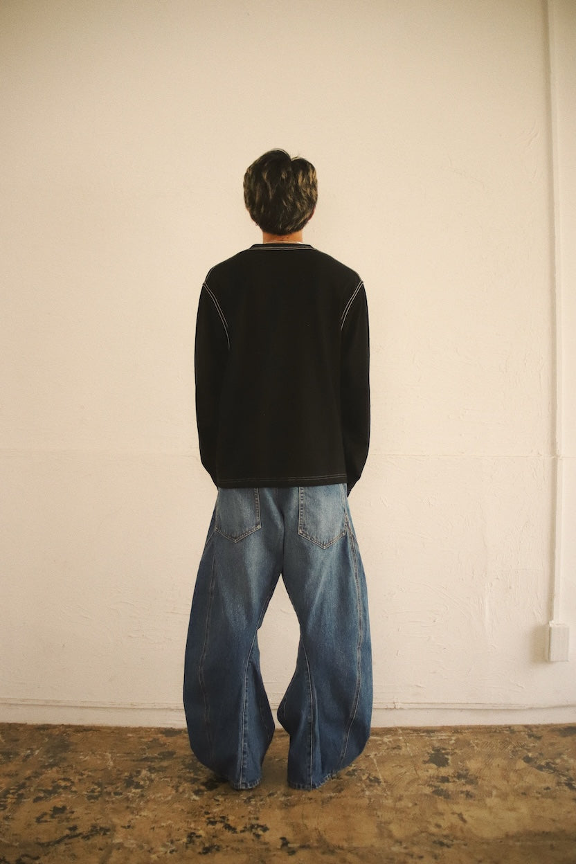 Printed long-sleeve T-shirt Black