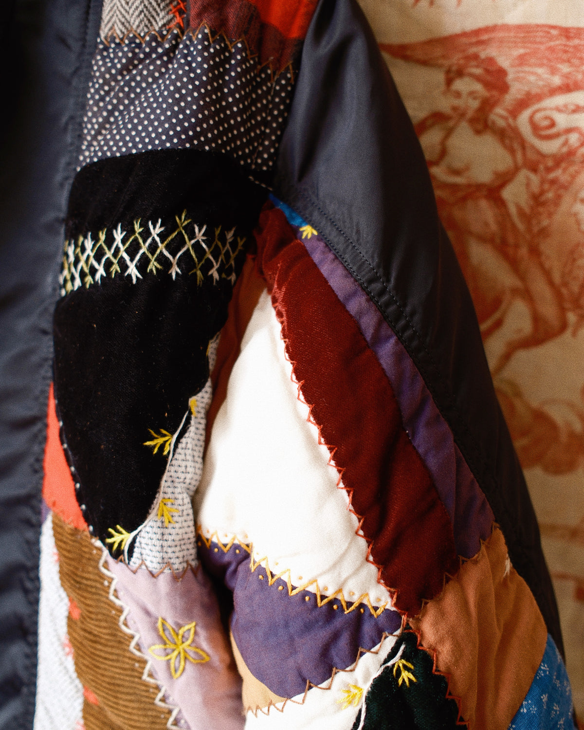 Quilt bomber jacket Black