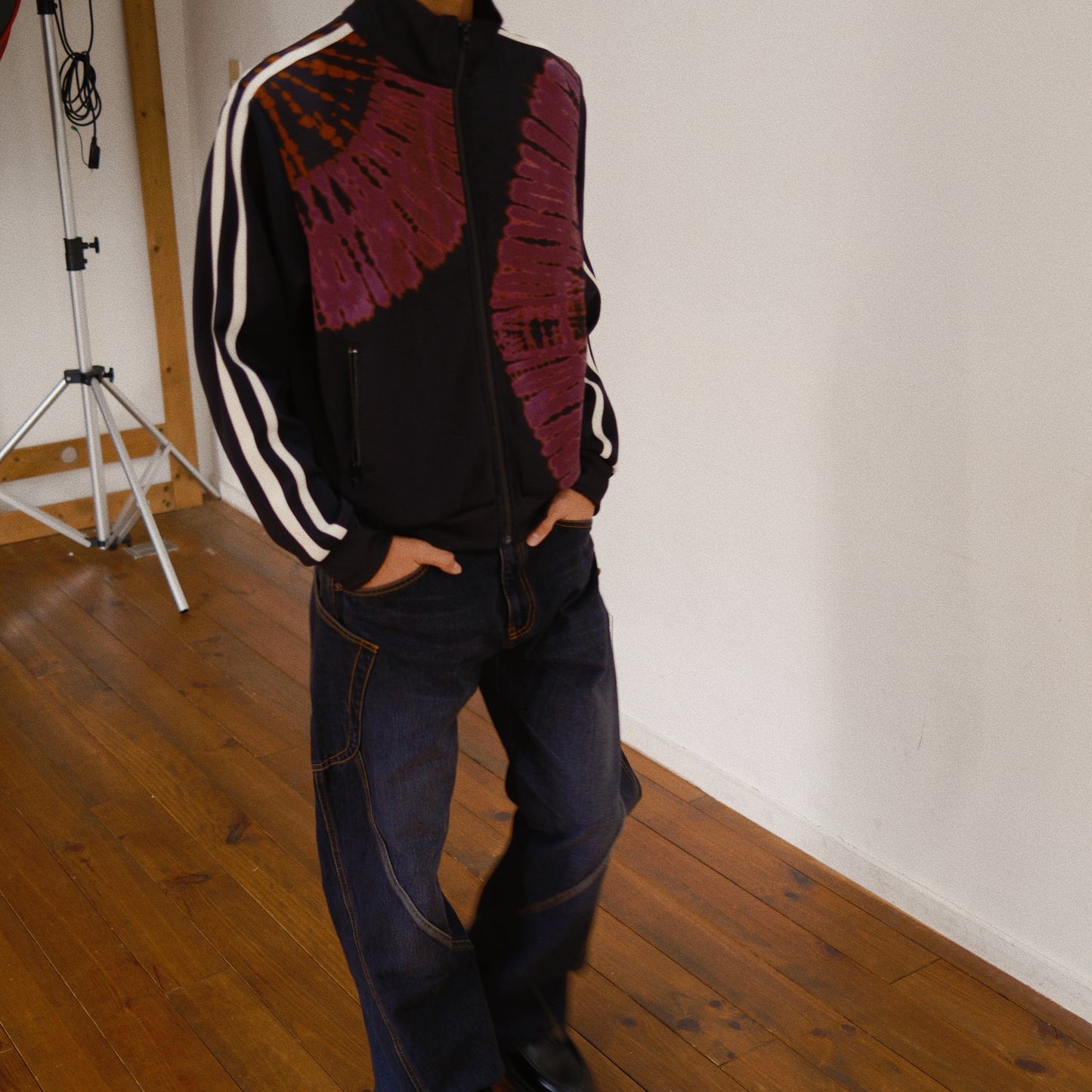 Tie-Dye Track Jacket  Black