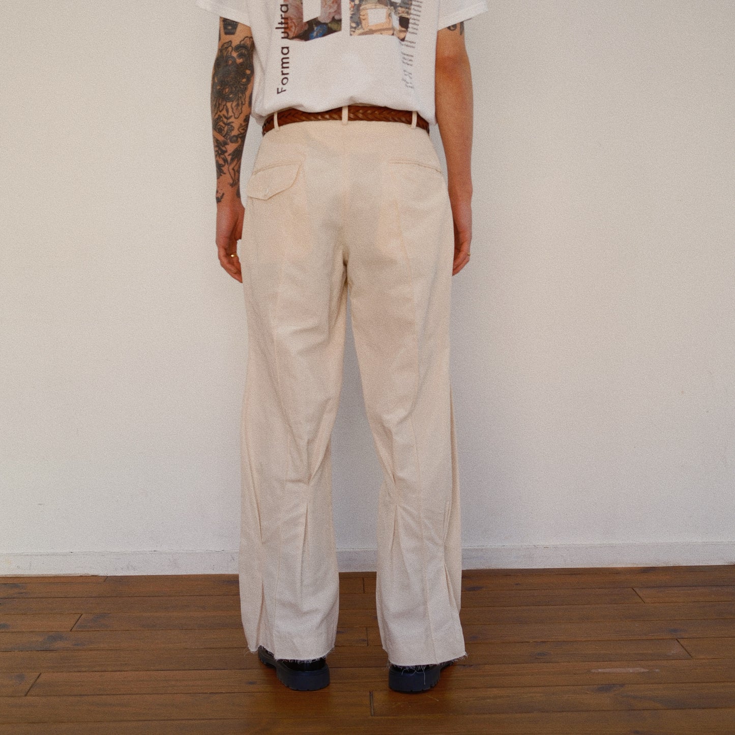 Pleated Chino Pants  Ivory