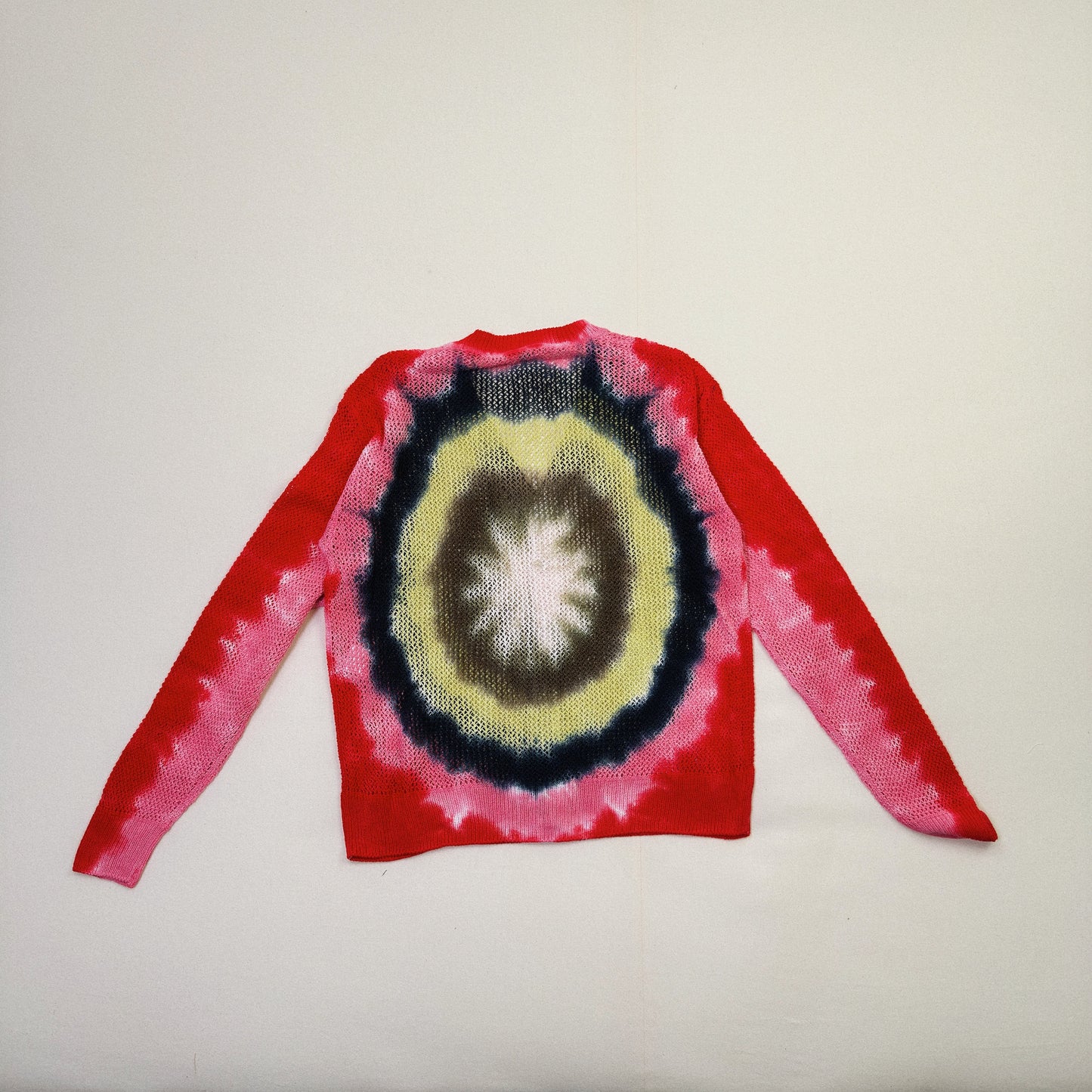 Tie-Dye Knit Cardigan  Red