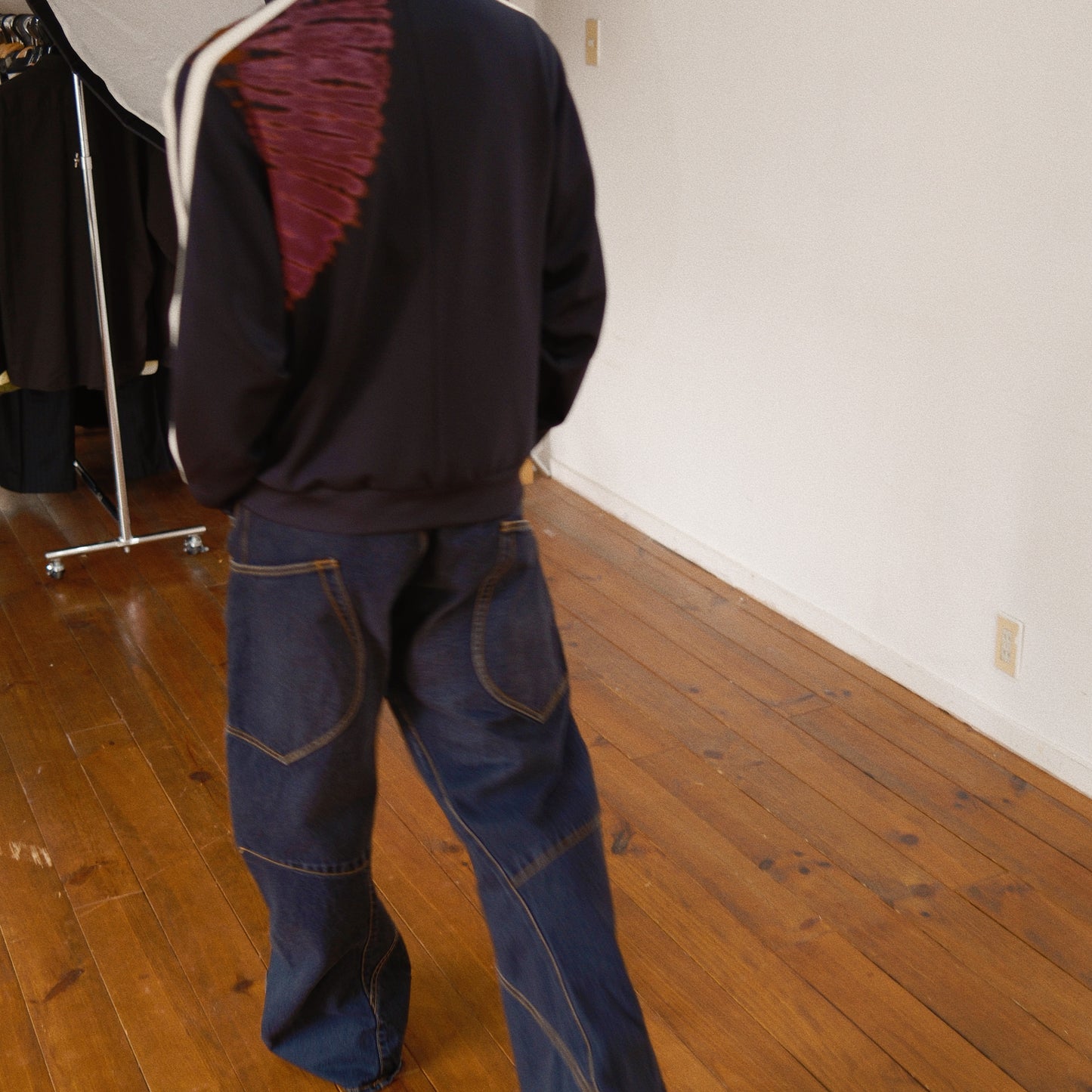 Tie-Dye Track Jacket  Black