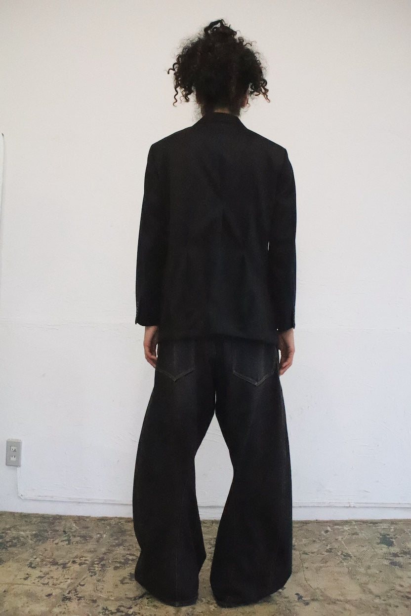 Tuck-detail blazer Black