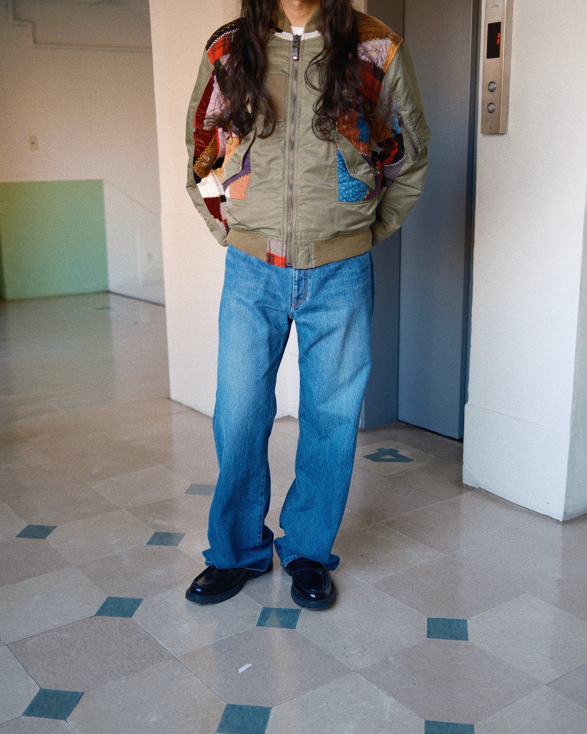 Quilt bomber jacket Khaki