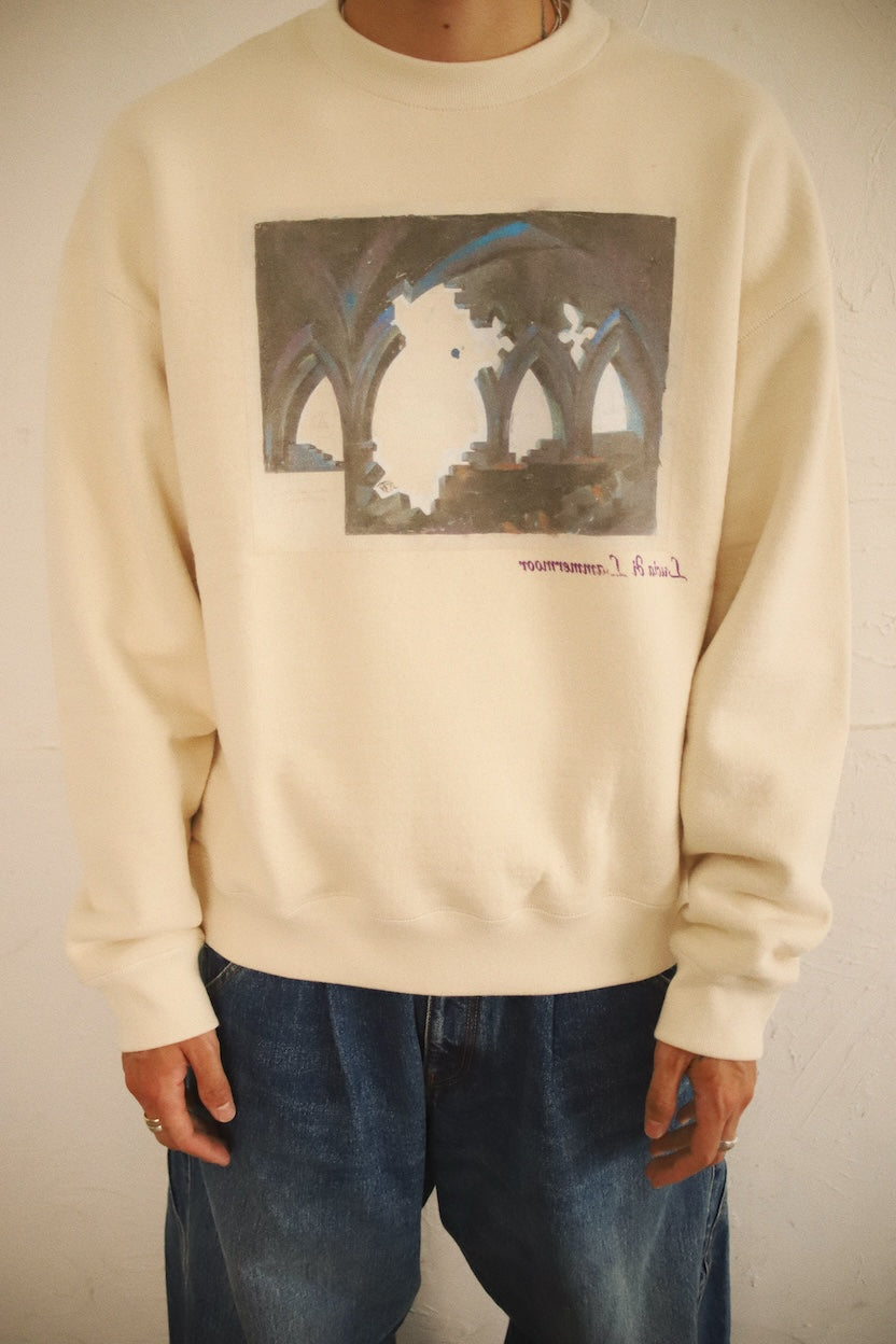 Printed sweat shirt Oatmeal