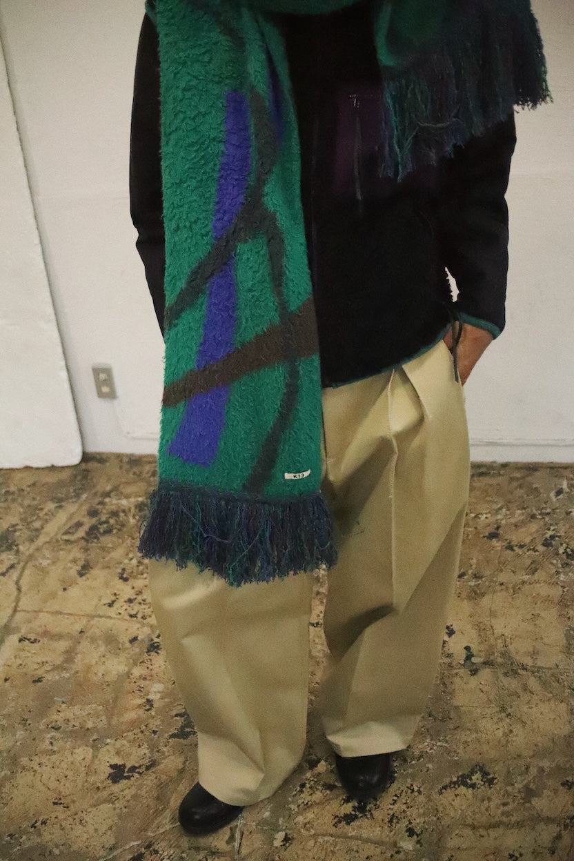 Jacquard-design muﬄer Green