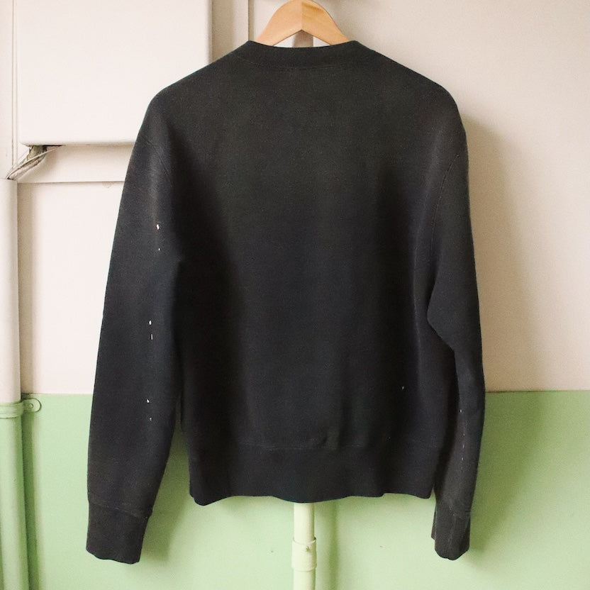 Vintage-eﬀect sweat cardigan Black