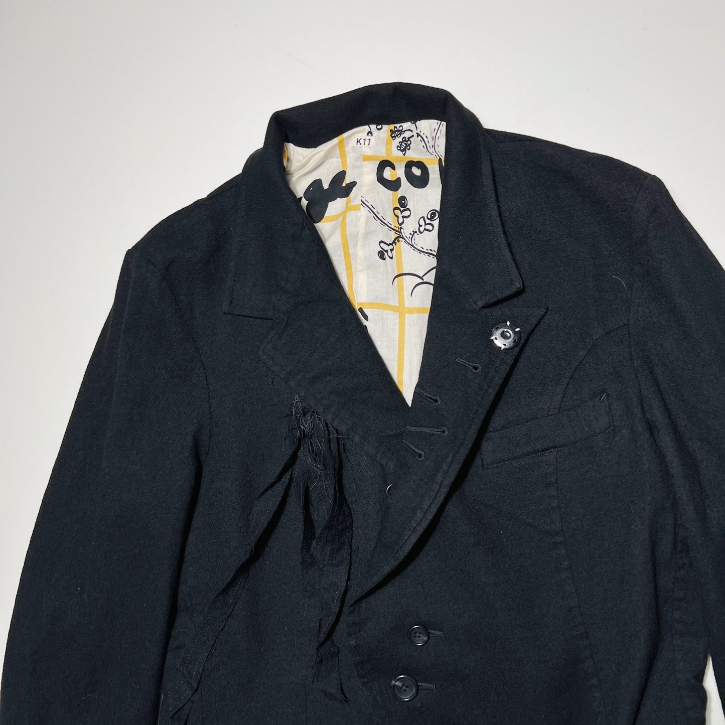 Washed wool jacket Black