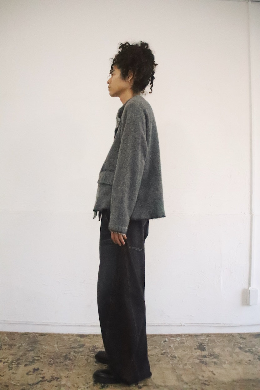 Asymmetric jacket Gray