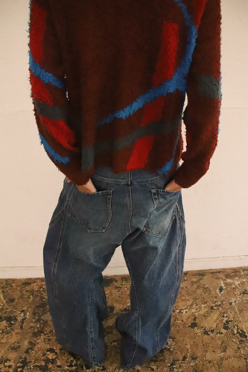 Jacquard-design cardigan Red