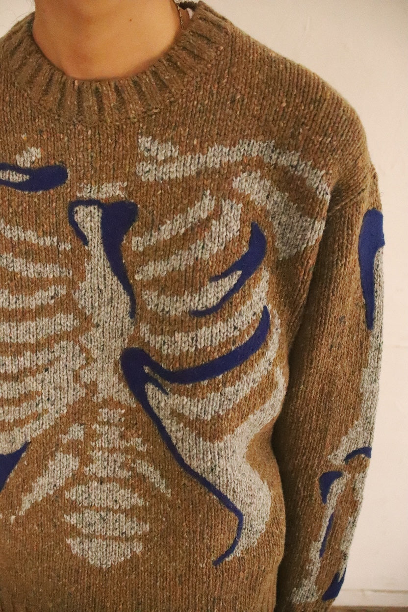 Needle punched knit Brown