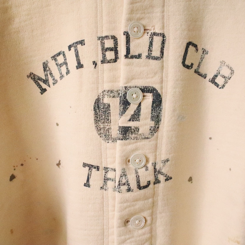 Vintage-eﬀect sweat cardigan Oatmeal