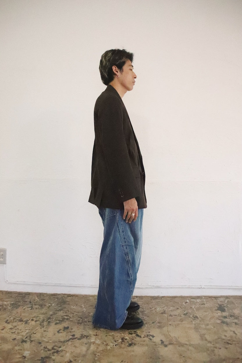 Tuck-detail blazer Brown