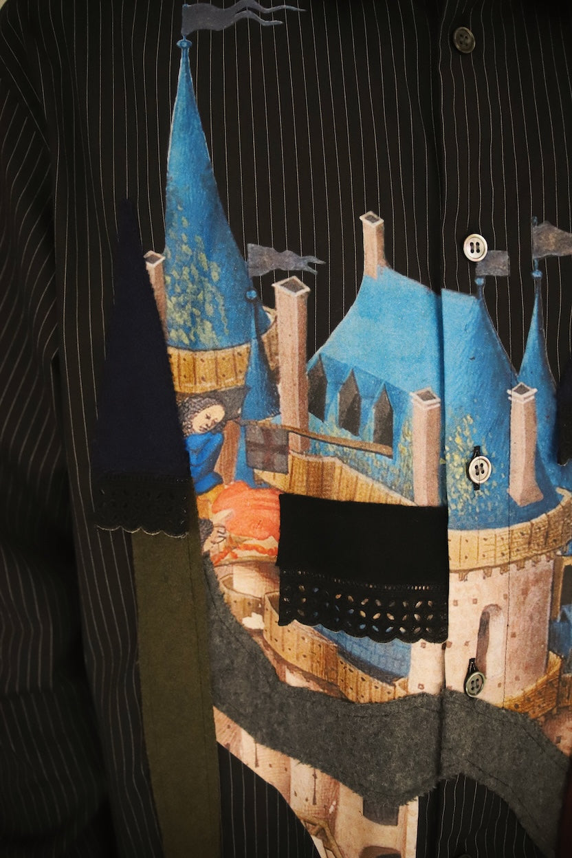 Appliqué-detail shirt Black