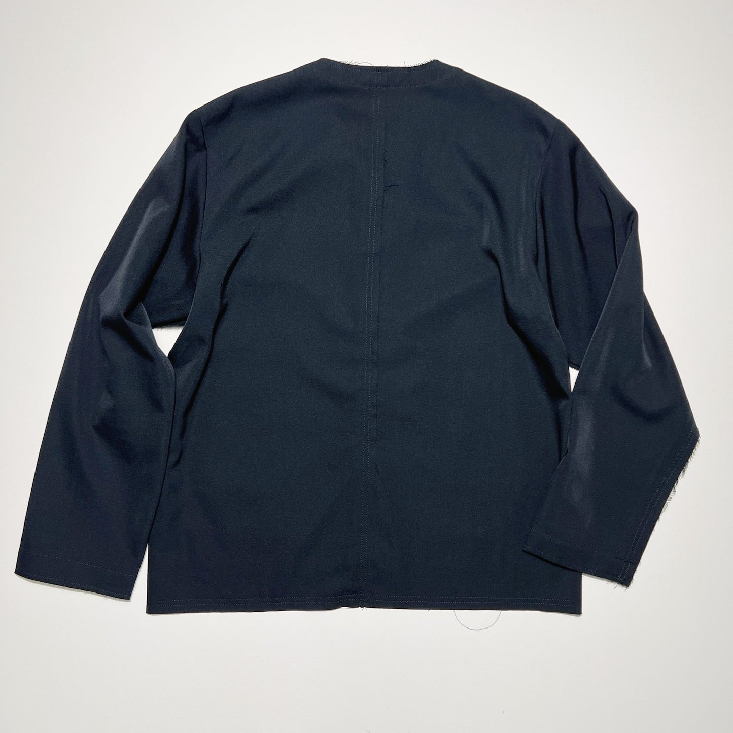 No collar jacket Black