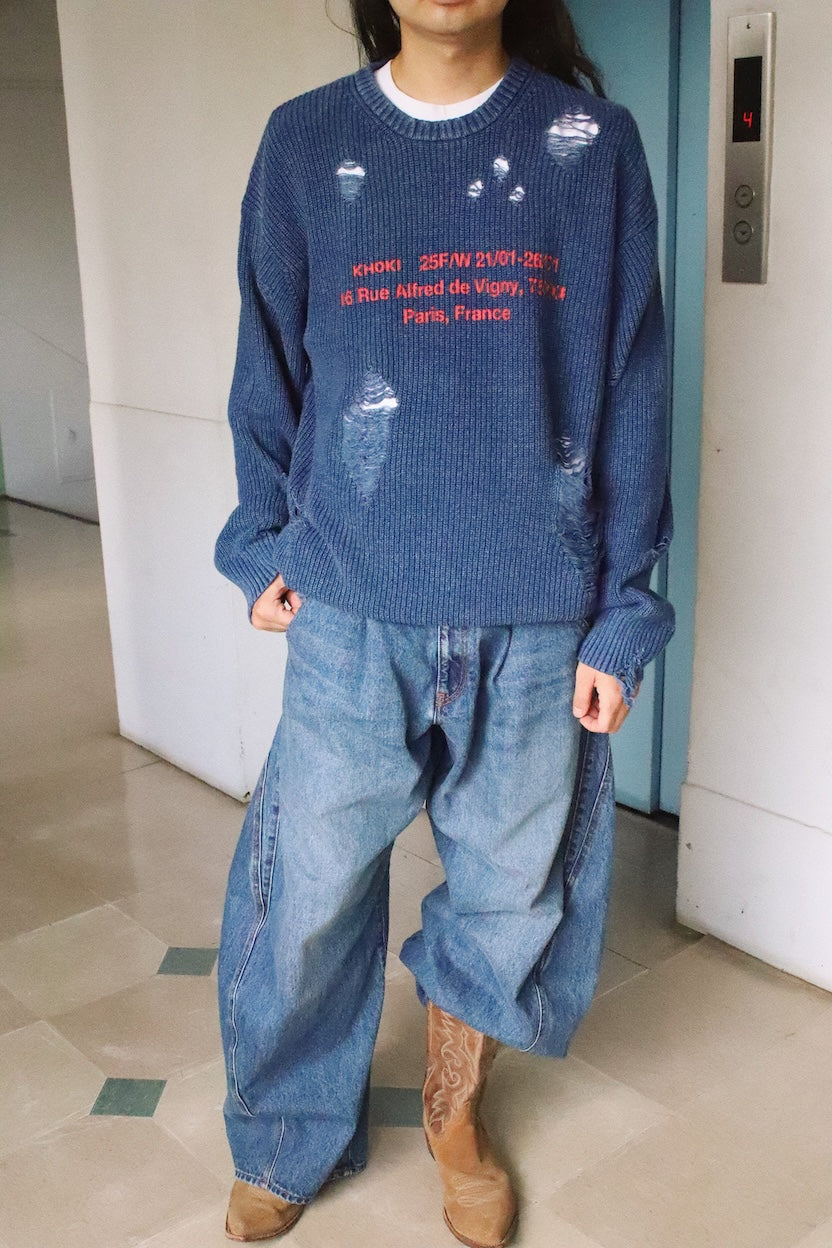 Indigo pullover knit Light Indigo