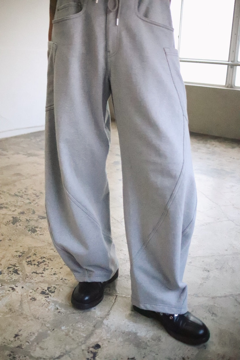 3D cutting sweat pants Gray