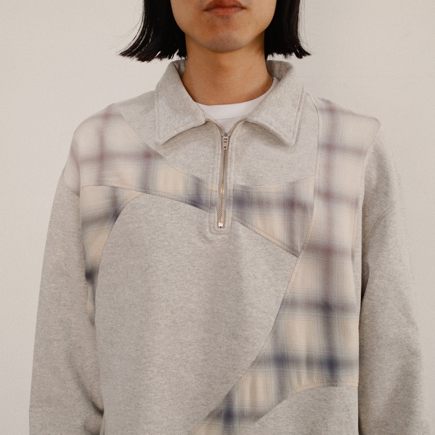 Pachwoked Half-Zip Sweatshirt Oatmeal