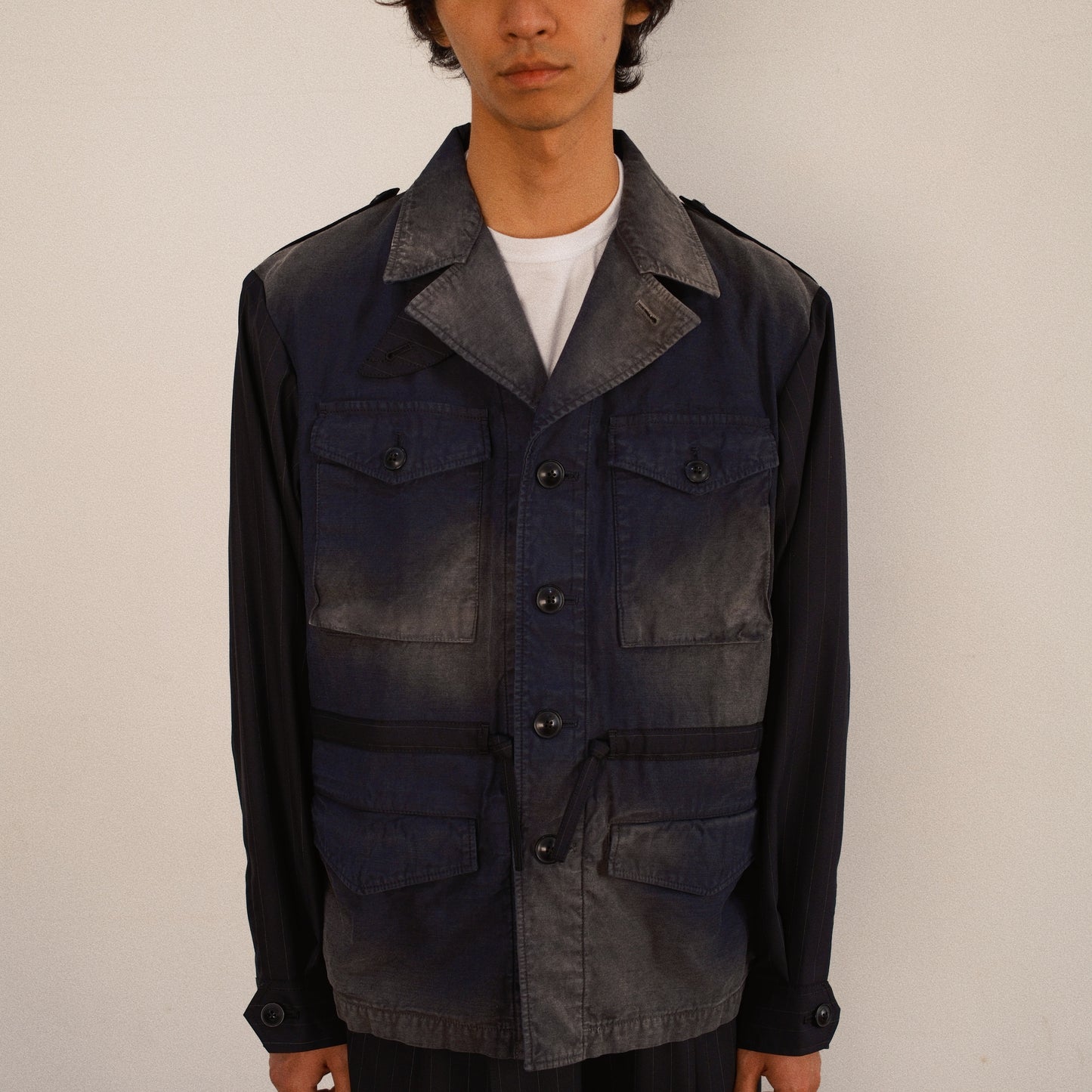 Combination Military Jacket Black