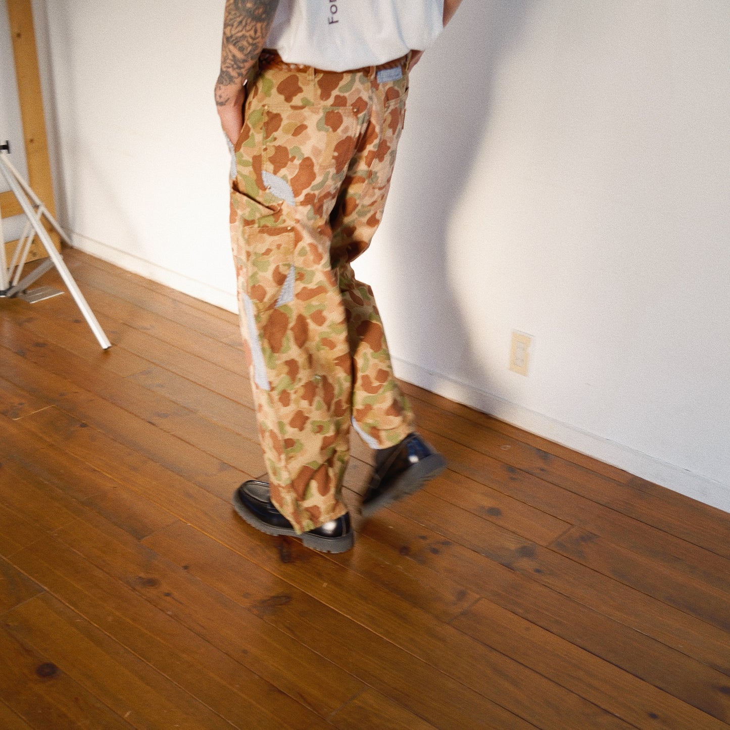 Patchworked Camo Pants Khaki