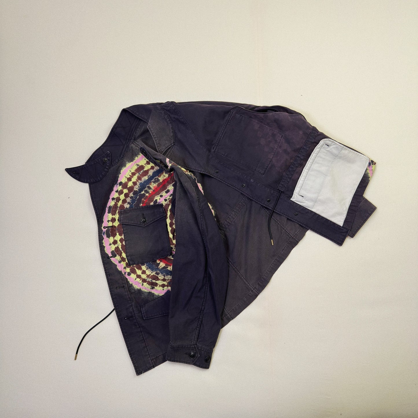 Tie-Dye Military Jacket Black