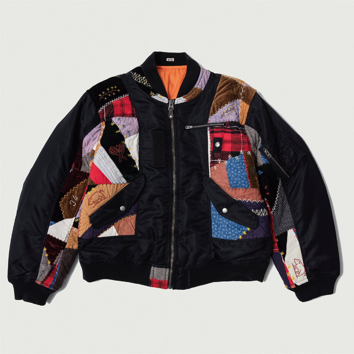 Quilt bomber jacket Black