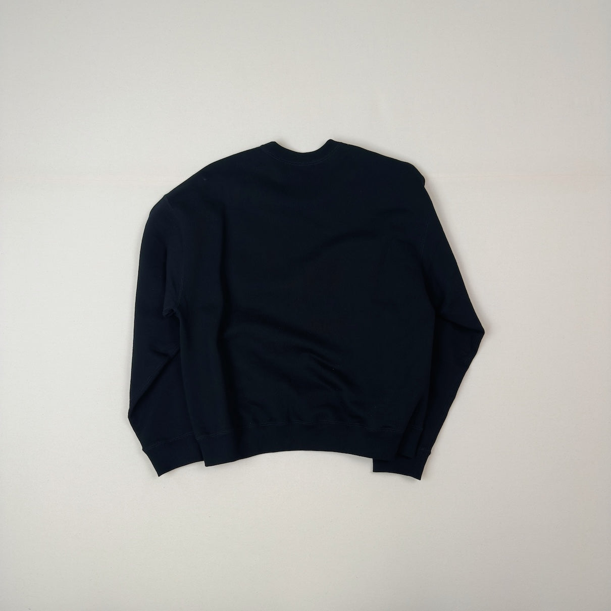 Embroidery and print design sweat shirt Black