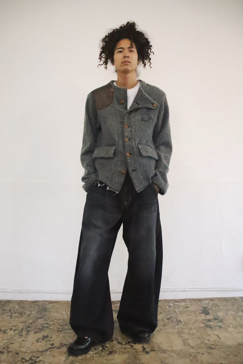 Asymmetric jacket Gray