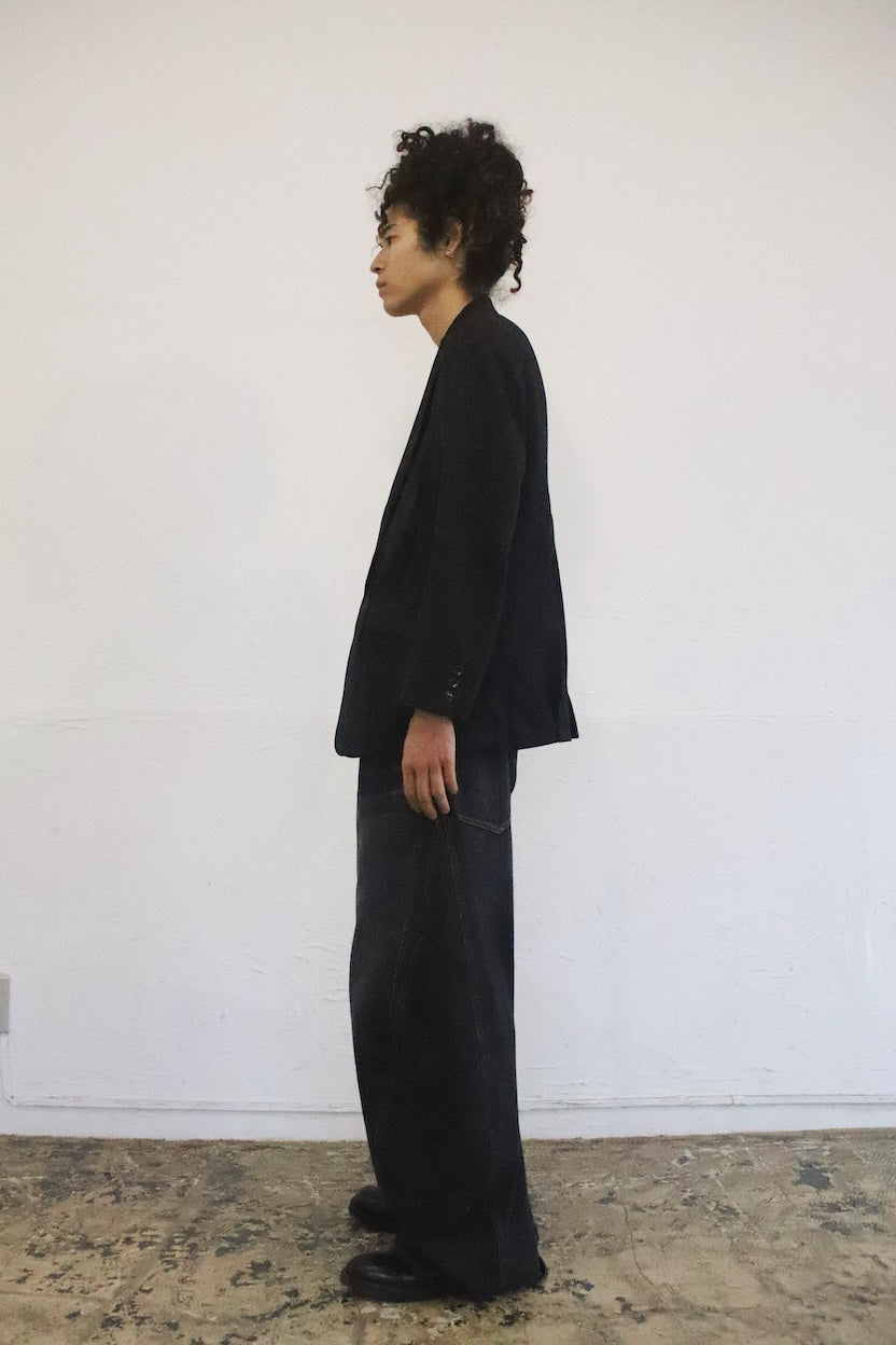 Tuck-detail blazer Black