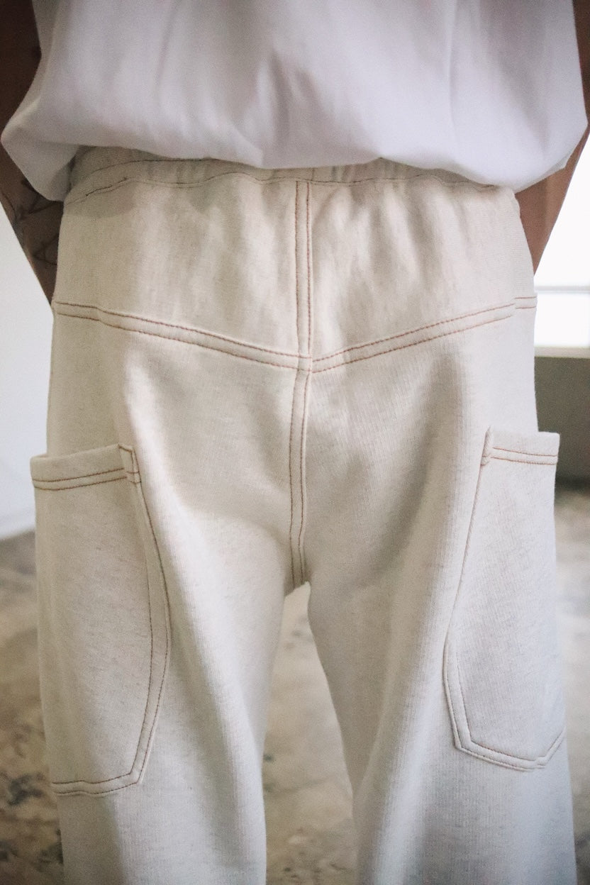3D cutting sweat pants Oatmeal