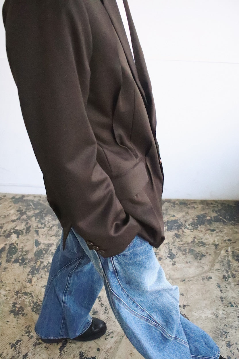 Tuck-detail blazer Brown